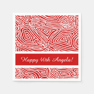 Scribbleprints Red Napkin