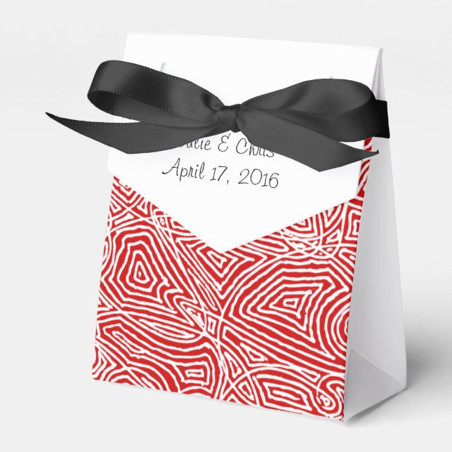 Scribbleprints Red Pattern Favour Box (Front Side)