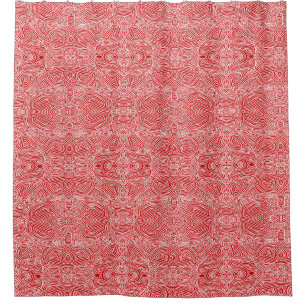 Scribbleprints Red Shower Curtain