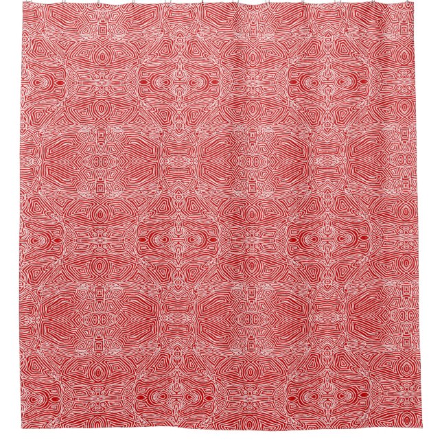 Scribbleprints Red Shower Curtain (Front)