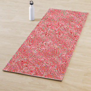 Scribbleprints Red Yoga Mat