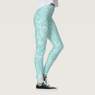 Scribbleprints Teal Leggings