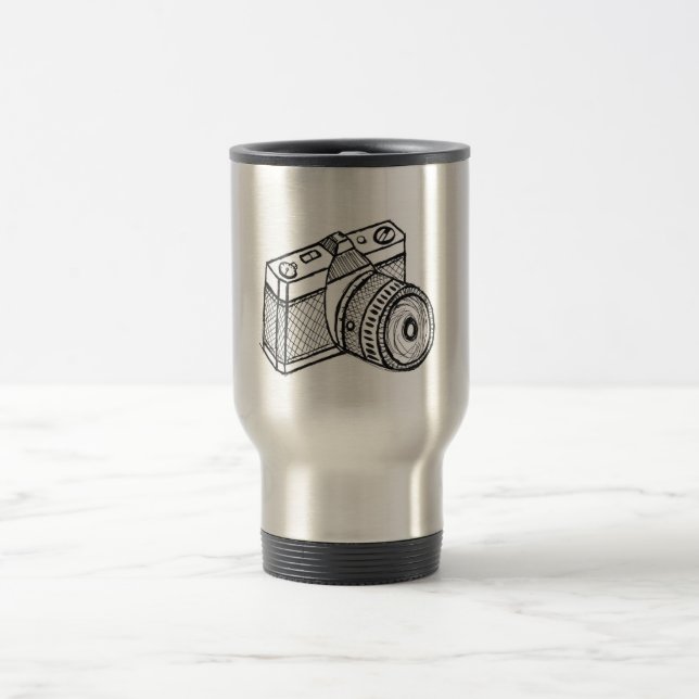 Scribbles Camera Travel/Commuter Mug (Center)