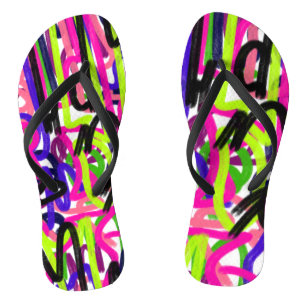 Scribbles in Colors  Flip Flops