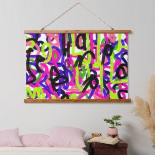 Scribbles in Colours Hanging Tapestry