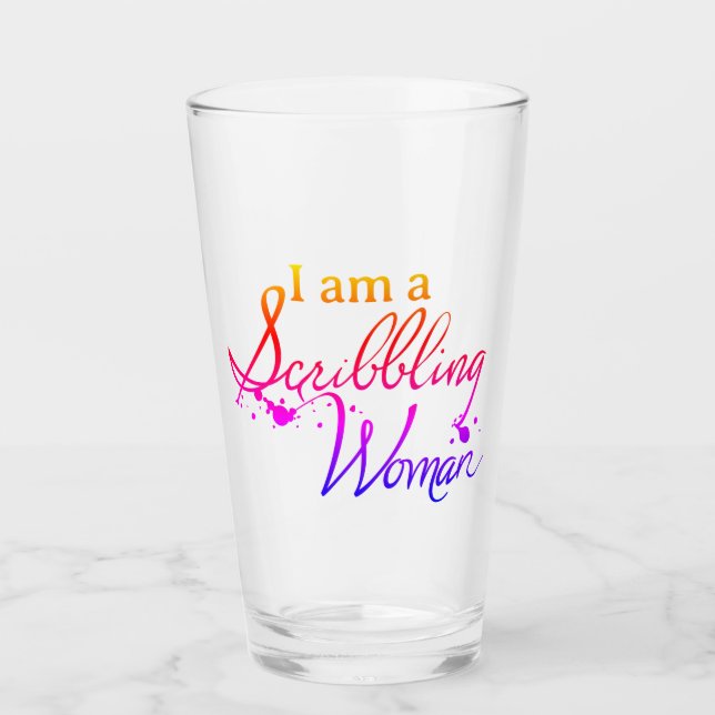 Scribbling Woman Water Tumbler - Rainbow (Front)