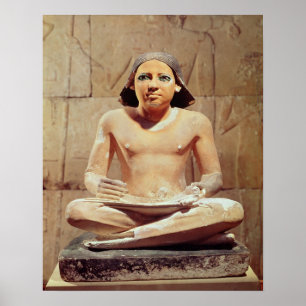 Scribe seated cross-legged poster