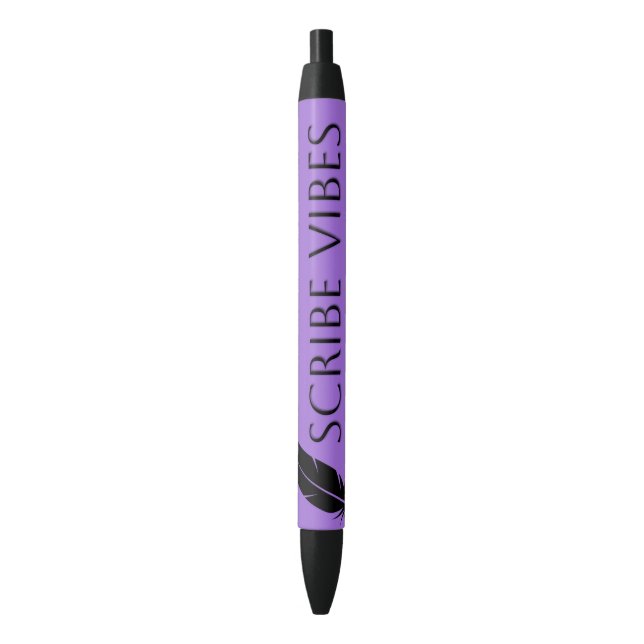 Scribe Vibes Author Writer Poet  Black Ink Pen (Front Vertical)