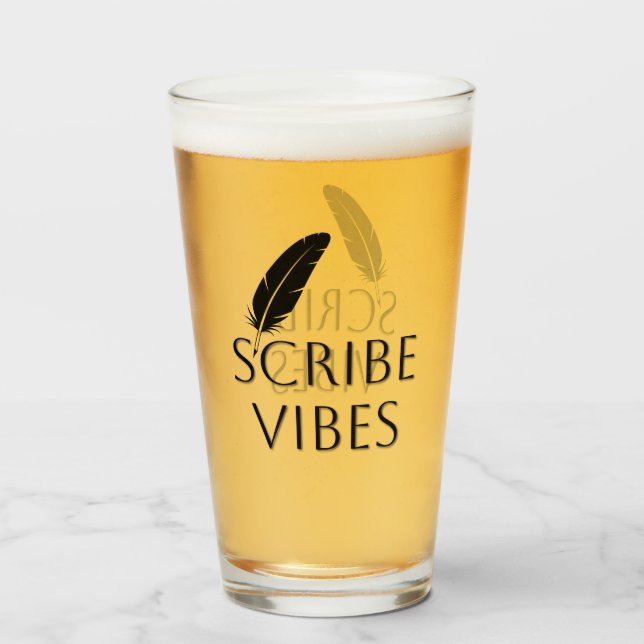 Scribe Vibes Author Writer Poet  Glass (Front Filled)
