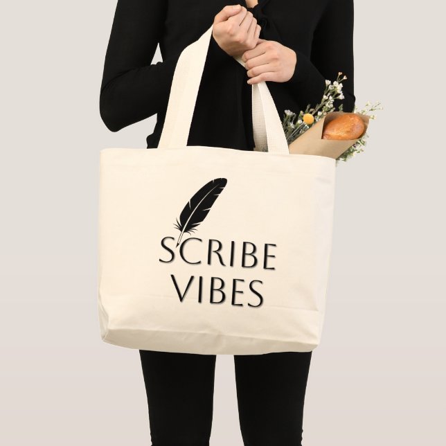 Scribe Vibes Author Writer Poet  Large Tote Bag (Front (Product))