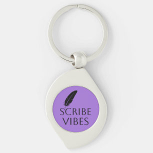Scribe Vibes Purple Writers Authors Poets Key Ring