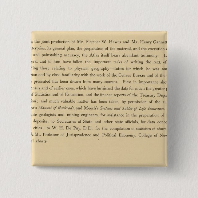 Scribner's statistical atlas 15 cm square badge (Front)