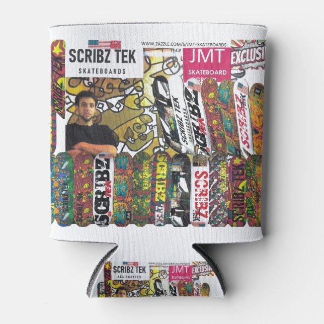 SCRIBZ TEK SKATEBOARDS / JMT USA CAN COOLER (Front)