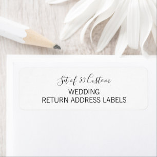 Script 30 x Personalised Wedding Return Address