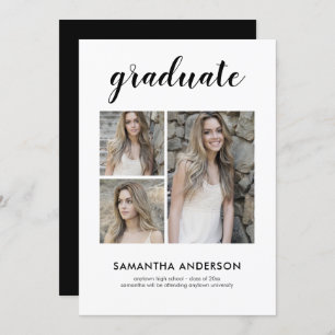 Script 3 Photo Graduation Party Invitation