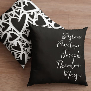 Script 5 Name Family Keepsake Heart Cushion