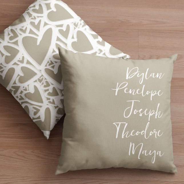 Script 5 Name Family Keepsake Heart Cushion (Creator Uploaded)