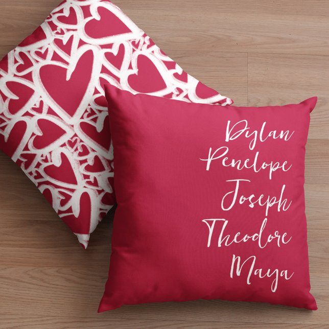 Script 5 Name Family Keepsake Heart Cushion (Creator Uploaded)
