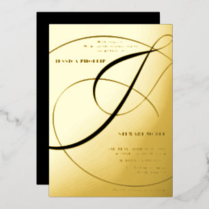 Script ampersand black calligraphy wedding gold