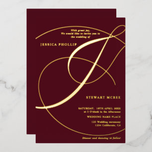 Script ampersand navy calligraphy wedding gold foi