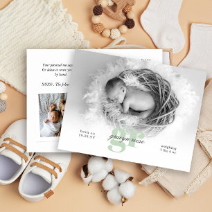 Script and  Monogram Baby Photo Postcard
