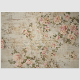 Script and Roses Tissue Paper