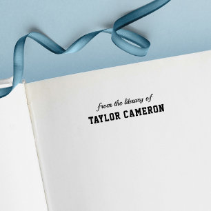 Script and Serif Varsity Style From The Library Of Self-inking Stamp