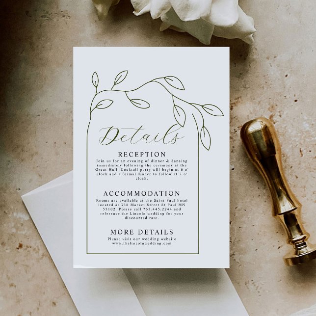 Script Arch Minimal Wedding Details Enclosure Card (Creator Uploaded)