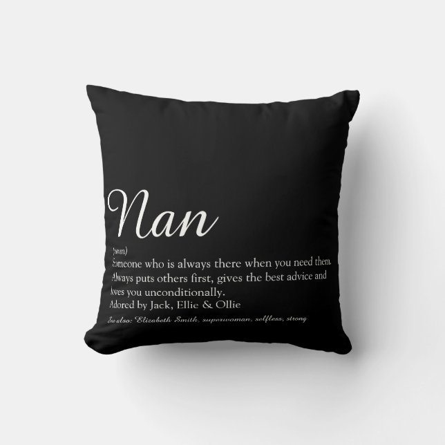 Script Best Grandma, Grandmother Definition Cushion (Front)