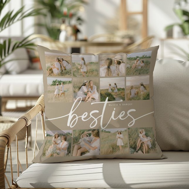 Script Besties Photo Collage Personalised Cushion (Creator Uploaded)