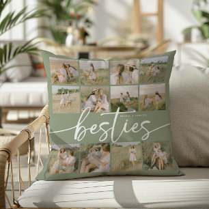 Script Besties Photo Collage Personalised Cushion