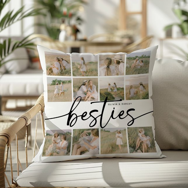 Script Besties Photo Collage Personalised Cushion (Creator Uploaded)