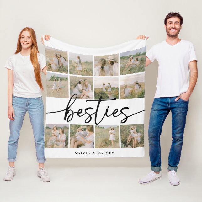 Script Besties Photo Collage Personalised Fleece Blanket (In Situ)