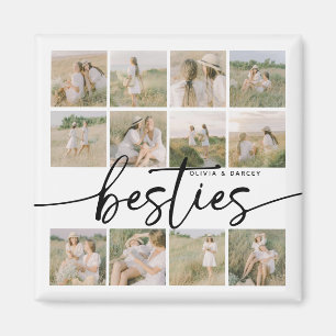 Script Besties Photo Collage Personalised Magnet