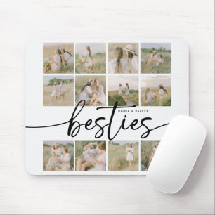 Script Besties Photo Collage Personalised Mouse Mat