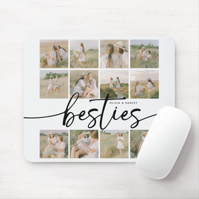 Script Besties Photo Collage Personalised Mouse Mat (With Mouse)