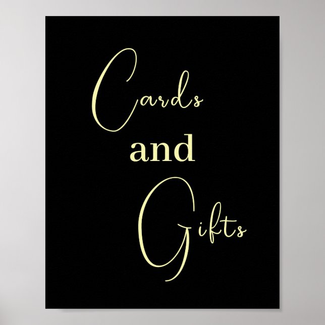 Script Black and Gold cards and gifts Poster (Front)