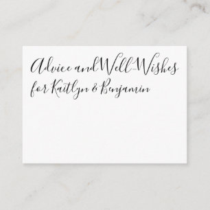 Script Black and White Advice & Well Wishes Card