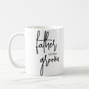 Script Black father of the groom wedding  Coffee Coffee Mug