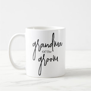 Script Black Grandma of the groom wedding  Coffee Coffee Mug