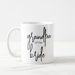 Script Black Grandpa of the bride wedding  Coffee Coffee Mug