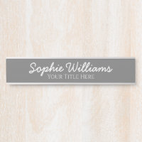 Script Bold White Fonts Name Title on Modern Grey