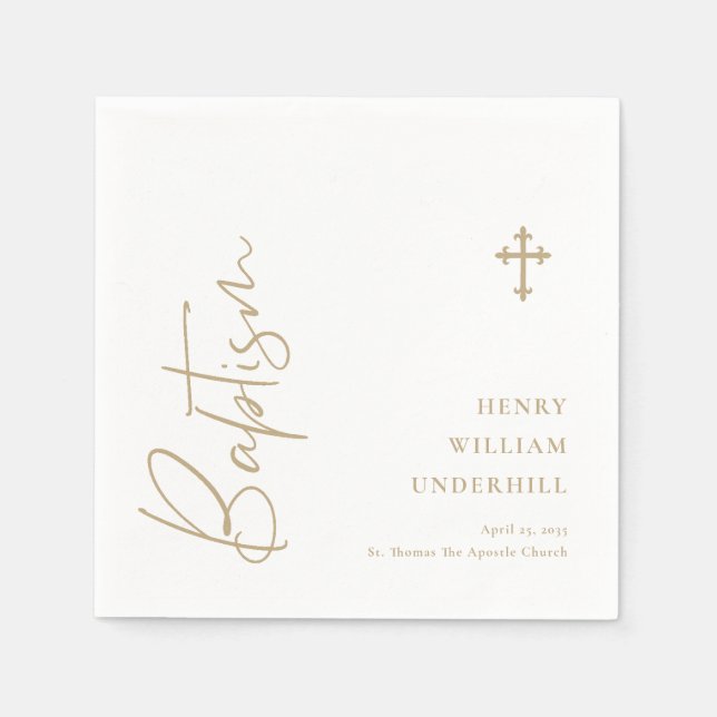 Script Boys Baptism  Napkin (Front)