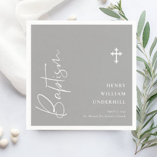 Script Boys Baptism Napkin