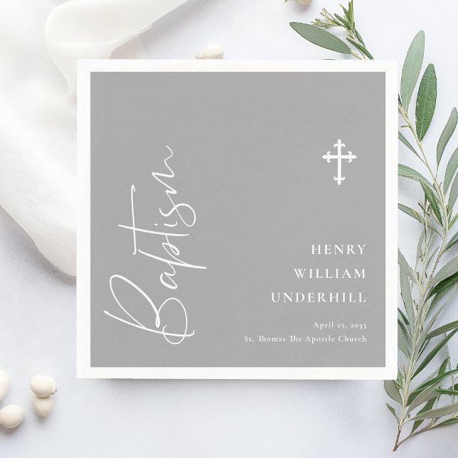 Script Boys Baptism  Napkin (Creator Uploaded)