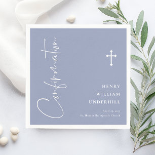 Script Boys Confirmation Napkin