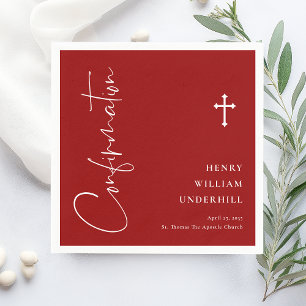 Script Boys Confirmation Napkin