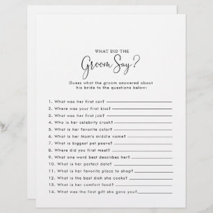 Script Bridal Shower What did the Groom Say