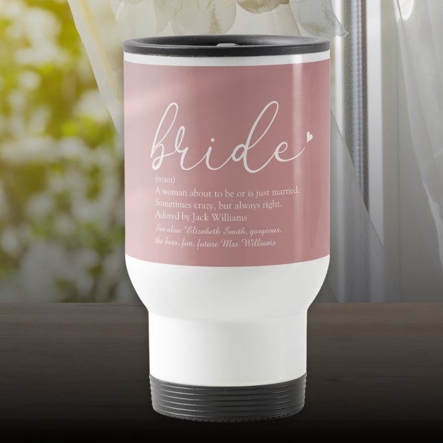 Script Bride Definition Bridal Shower Wedding Travel Mug (Script Bride Definition Bridal Shower Wedding Travel Mug)