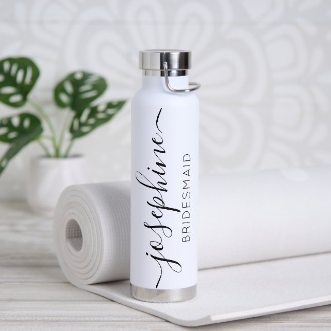 Script Bridesmaid Name Personalised Water Bottle (Yoga)